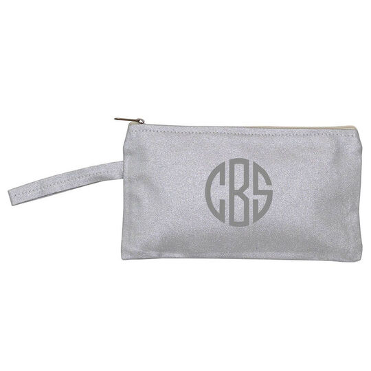 Personalized Metallic Silver Clutch Bag